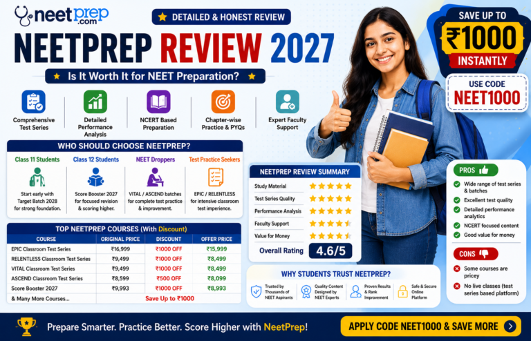 NeetPrep Review 2027 – Is It Worth Buying? Features, Pricing & NEET1000 Coupon